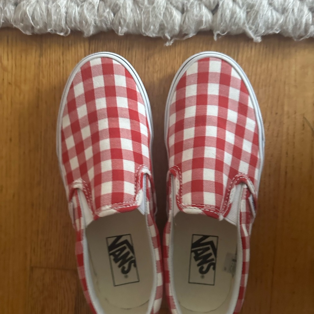 Vans Red and White Checkered Sneakers